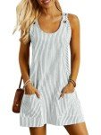 ETCYY Striped Sleeveless Summer Dress with Pocket