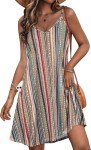 Joellyus Striped Spaghetti Strap Summer Dress With Pockets