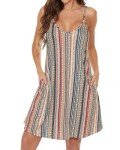 Joellyus Striped Spaghetti Strap Summer Dress With Pockets