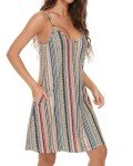 Joellyus Striped Spaghetti Strap Summer Dress With Pockets