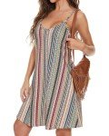 Joellyus Striped Spaghetti Strap Summer Dress With Pockets