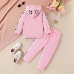 Girls Heart & Leopard Print Hooded Outfit (3-4T)