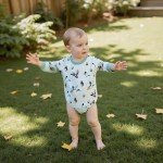 Duck Print Long Sleeve Romper for Newborns