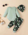 Cute Baby Boy Bear Print Winter Outfit Set