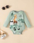 Cute Baby Boy Bear Print Winter Outfit Set