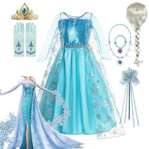 Elsa Frozen Princess Costume for Girls