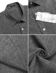Men's Short Sleeve Black Linen Work Shirt