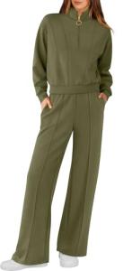 Plus Size Army Green 2-Piece Lounge Set