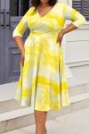 CLOCOR Plus Size A-Line Midi Dress for Women