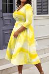 CLOCOR Plus Size A-Line Midi Dress for Women