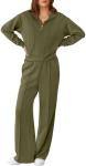 Plus Size Army Green 2-Piece Lounge Set