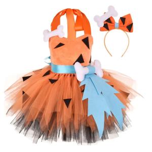 Pebbles Flinstones Costume Dress for Kids