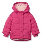 Girls' Pink Heavyweight Water-Resistant Puffer Coat