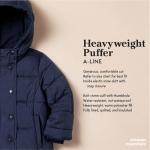 Girls' Pink Heavyweight Water-Resistant Puffer Coat