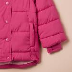Girls' Pink Heavyweight Water-Resistant Puffer Coat