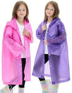 Kids Waterproof Raincoats - 2 Pack Ponchos