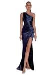 Women's Dark Blue One Shoulder Party Dress