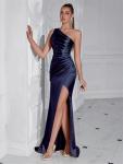 Women's Dark Blue One Shoulder Party Dress