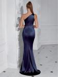 Women's Dark Blue One Shoulder Party Dress