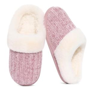 Evshine Women's Comfy Chenille Knit Slippers