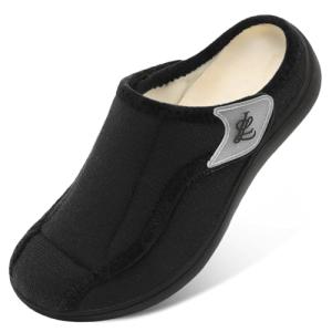 LeIsfIt Adjustable Mens Slippers for Swollen Feet