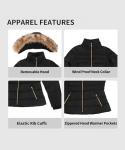 Warm Winter Puffer Jacket with Faux Fur Hood