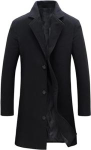Men's Wool Blend Pea Coat - Warm Winter Overcoat