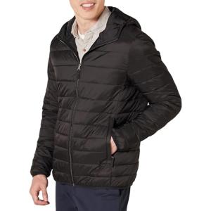 Men's Packable Water-Resistant Black Puffer Jacket