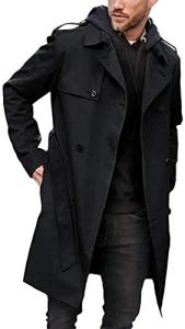 Gafeng Men's Slim Fit Double Breasted Trench Coat