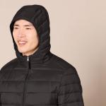 Men's Packable Water-Resistant Black Puffer Jacket