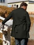 Gafeng Men's Slim Fit Double Breasted Trench Coat