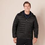 Men's Packable Water-Resistant Black Puffer Jacket