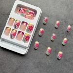 Nude Pink Flower Design Press-On Nails