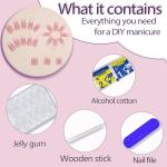 Pink White Ombre Glitter Press-On Nails for Women