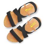 DAYDAYGO Women's Black Elastic Flat Sandals