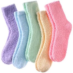 LINEMIN Women's Cozy Fuzzy Winter Socks - 5 Pack