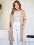 Lightweight Khaki Open Front Cardigan for Women
