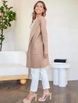 Lightweight Khaki Open Front Cardigan for Women