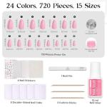 Beetles 720-Piece Press-On Nail Kit - 24 Colors