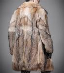 Men's Winter Long Coat with Coyote Fur Lapel