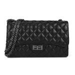 Trendy Black Quilted Crossbody Bag for Women