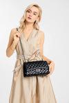 Trendy Black Quilted Crossbody Bag for Women