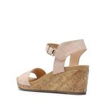 Nude Open Toe Ankle Strap Wedge Sandals