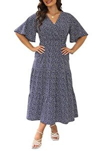 Plus Size Floral Maxi Dress for Weddings