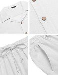 COOFANDY Men's Linen Beach Shirt and Pants Set