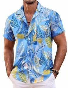 Men's Linen Short Sleeve Casual Beach Shirt
