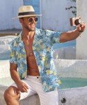 Men's Linen Short Sleeve Casual Beach Shirt