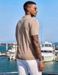 Men's Casual Short Sleeve Polo Shirt - Khaki