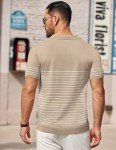 Vintage Khaki Short Sleeve Polo Shirt for Men