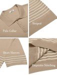 Vintage Khaki Short Sleeve Polo Shirt for Men